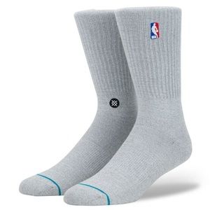 Stance NBA Logoman Basketball Crew Socks Gray Grey
